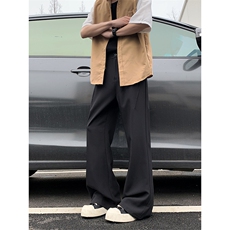 裤子男英伦雅痞男装西裤垂坠感高级感阔腿休闲长裤X0326-P42，男装西裤，星座308B-2