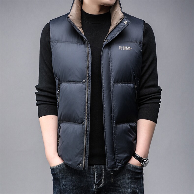 B89277锦纶面料精品90鸭绒男士羽绒服马甲舒适保暖休闲必推款式图片