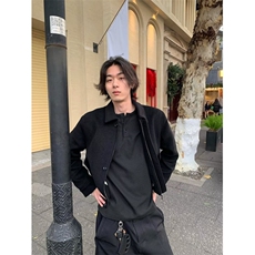男士夹克小翻领抗皱外套春秋简约纯色微宽松休闲男装工装J3110，男装夹克，星座1116A（原606A-3）