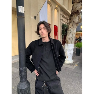 男士夹克小翻领抗皱外套春秋简约纯色微宽松休闲男装工装 J3110图片