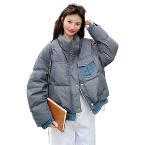 短款灰色羽绒服女2025冬季新款泡芙保暖巨好看面包服90白鸭绒外套图片