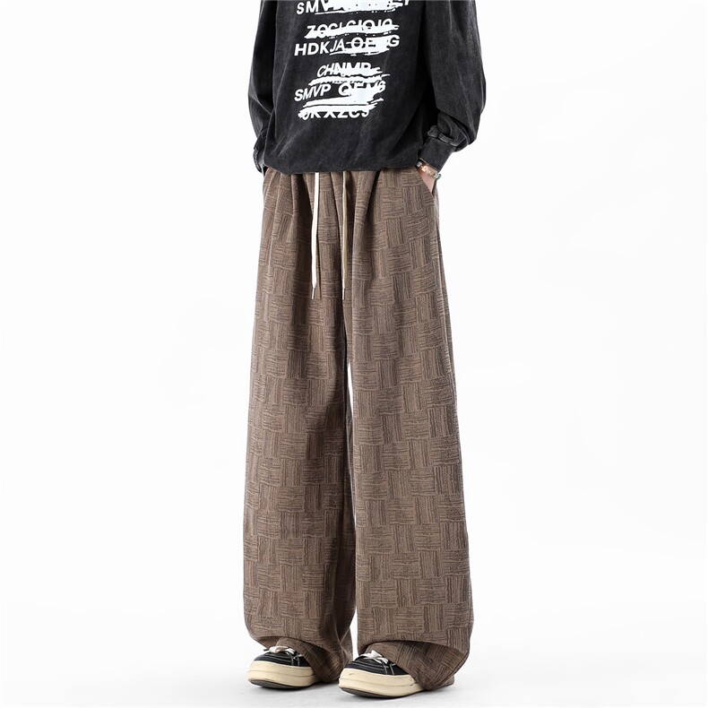 A429-YK362-特P35春秋新款扎染花纹格子宽松休闲裤，男装休闲裤，电商A429