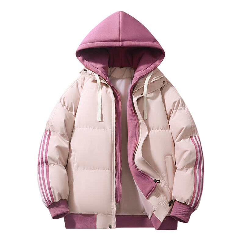 加绒加厚连帽条纹棉衣男款秋冬季宽松休闲棉服外套MY0777-P82,男装棉衣,星座610（原A335）