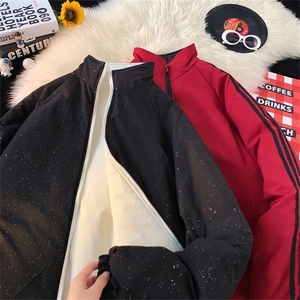 MY189/P95双面穿棉服冬季新款两面穿满天星棉衣宽松百搭加厚棉袄图片