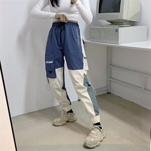 518 秋季中性港风工装裤男女潮流百搭长裤子图片