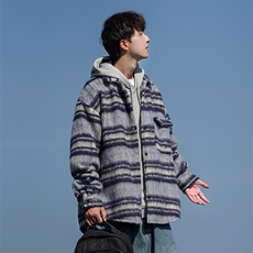 2025秋冬新款毛呢料格子宽松大码外套A017JK8052P85，女装短外套，电商A017