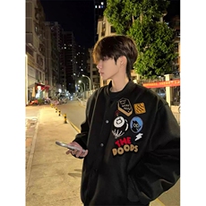 网图有货美式街头徽章字母刺绣棒球服外套男女宽松夹克A881-P43，男装夹克，星座1505