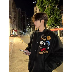 网图有货 美式街头徽章字母刺绣棒球服外套男女宽松夹克 A881-P43图片