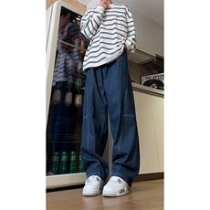 现货原宿复古水洗阔腿工装灯笼裤宽松大码牛仔裤男K660-P55控78，男装牛仔裤，星座205-5