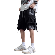 红木地板夏季冰感卫裤休闲短裤男拼接工装裤五分裤A436-2512-P40，男装休闲裤，电商A436