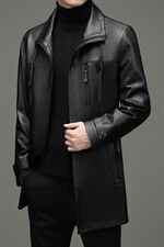 DLSN21076新款2021皮衣男头层牛皮鹿纹风衣翻领商务男装P1350,男装皮衣,电商B360