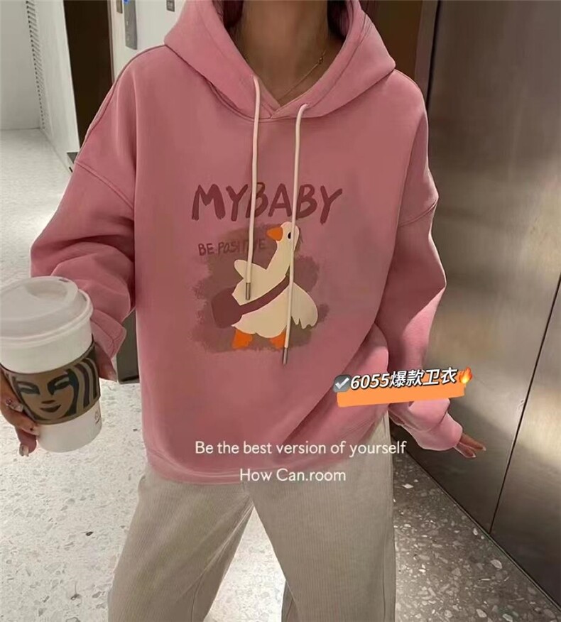 小白鸭加绒卫衣，女装卫衣/绒衫，一杭