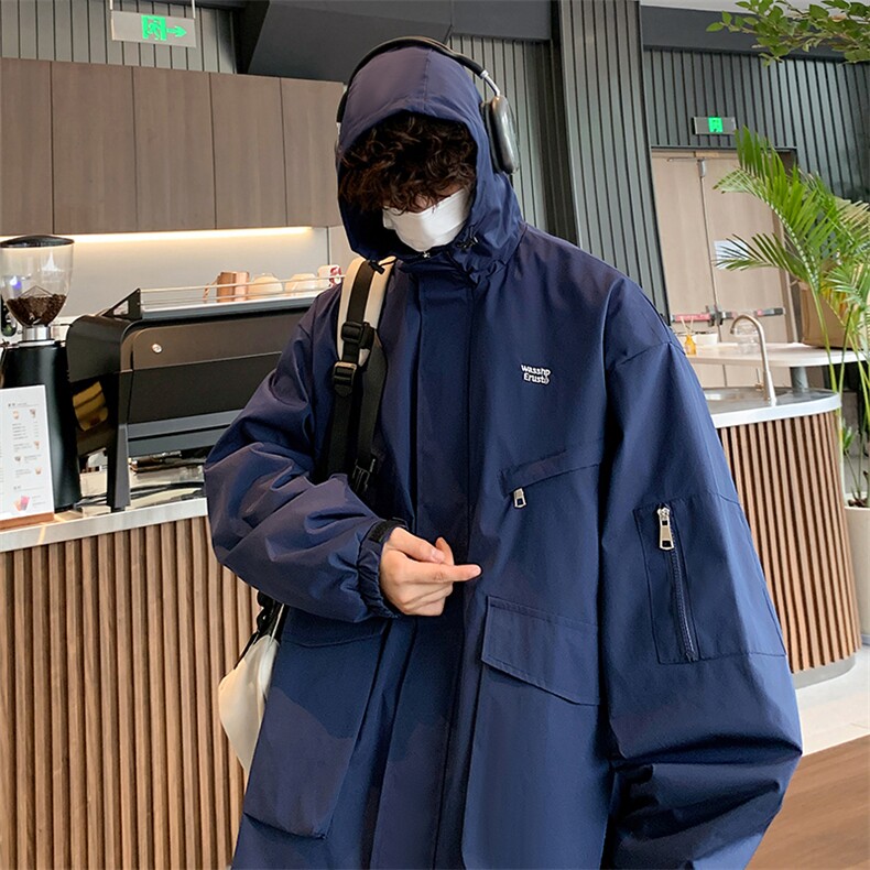 刺绣户外冲锋衣男工装宽松男士夹克潮流外套A266-JK8019-P55特,男装夹克,电商A266