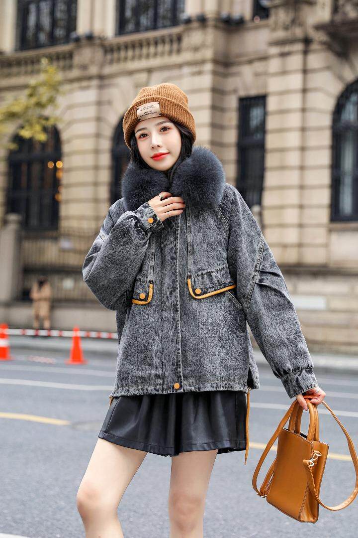 狐狸毛领牛仔外套！MLXL！现货！！，其它，欧雅斯丹·尔