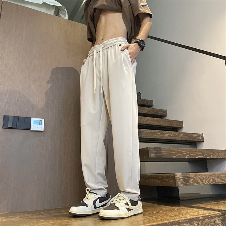 2025春季新款垂感休闲裤男宽松直筒小西裤九分裤纯色百搭K226P55图片