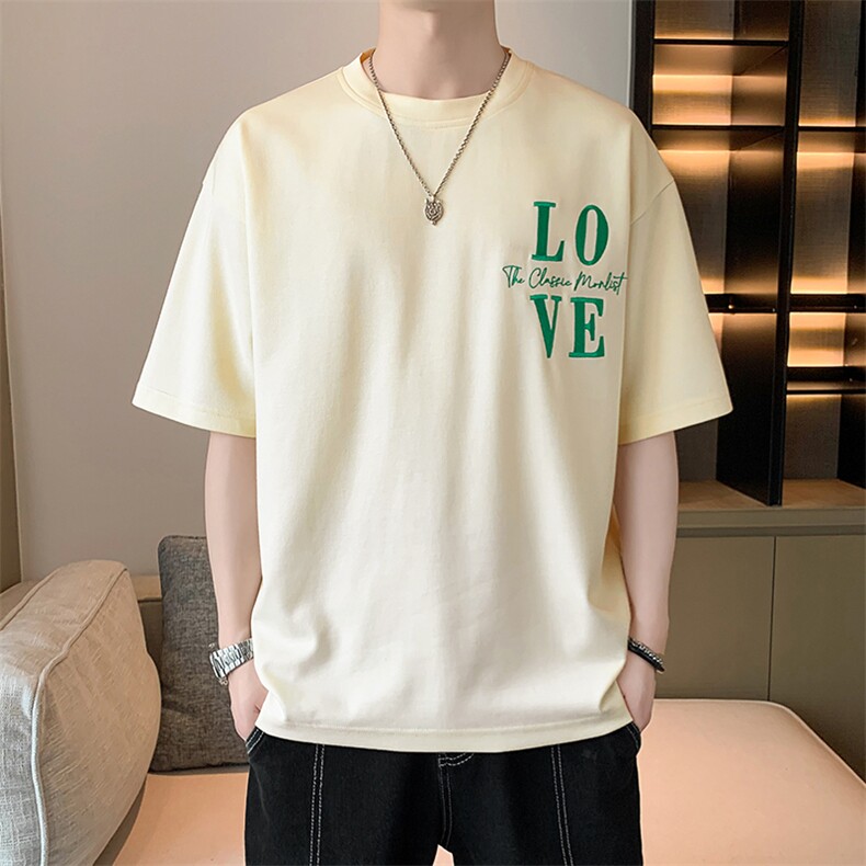 短袖男t恤店主风夏季休闲百搭刺绣圆领T恤男上衣TC3131-P25控45,男装T恤,星座717