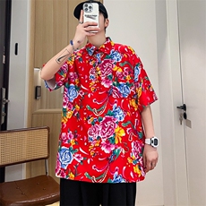 P01中性男女休闲大码花衣服polo衫宽松透气东北大花风团队服，男装Polo衫，星座115A(原星座507）