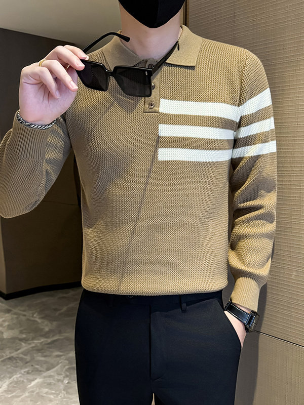 秋冬店主风社会小伙POLO领套头针织衫301A-1/M92/P58,男装针织衫/毛衣,星座301A-1