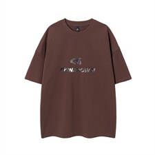 1白底银色立体四芒星印花大码M-5XL短袖T恤男DT77776P23块控特45，男装T恤，星座226-2