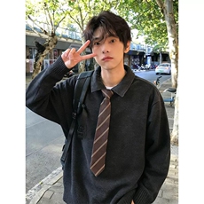 配领带翻领百搭卫衣ZW0161-特批45，男装卫衣，星座313A(原308A-2)