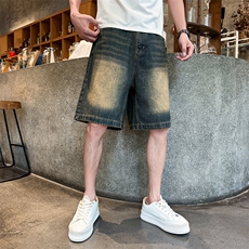夏季痞帅牛仔短裤Z041#-P45，男装牛仔裤，星座905