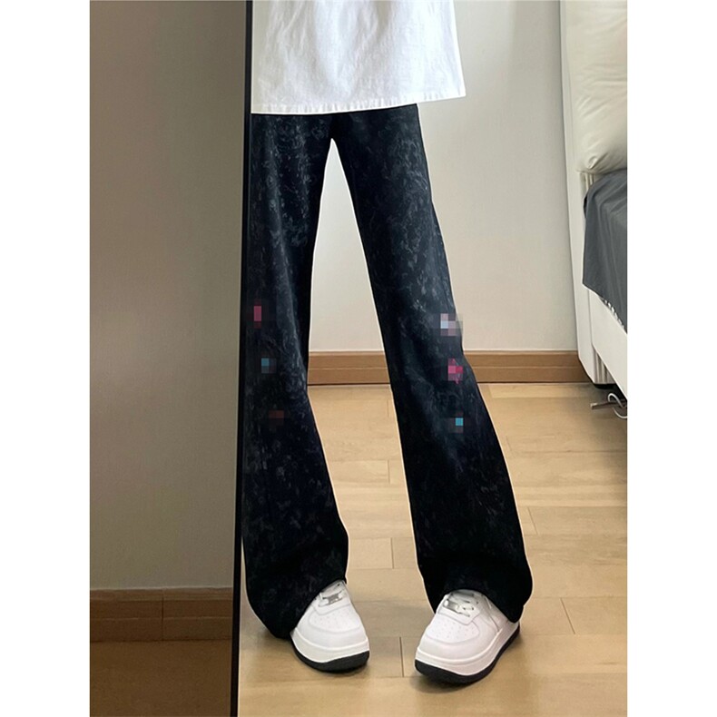 春装高品质扎染刺绣工艺弯刀卫裤男重磅复古垂感休闲运动裤阔腿裤,男装休闲裤,电商A486