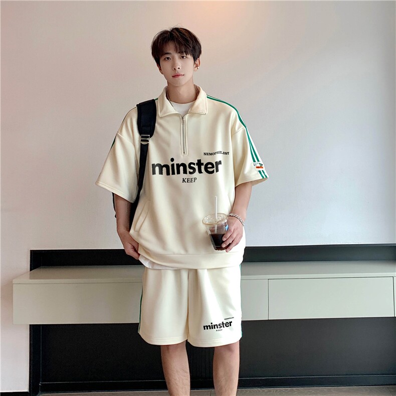 现货不缺货夏季休闲运动套装百搭撞色套装1209-1-TZ13-P65，男装休闲套装，星座1209-1