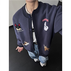 趣味毛巾绣慵懒开衫卫衣男女xh133-特p70，男装卫衣，电商B367