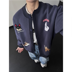 趣味毛巾绣慵懒开衫卫衣男女 xh133-特p70图片