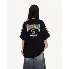 抖音得物高品质二开240克宽松纯棉美式潮牌三条杠织带短袖T恤，男装T恤，电商A486-1