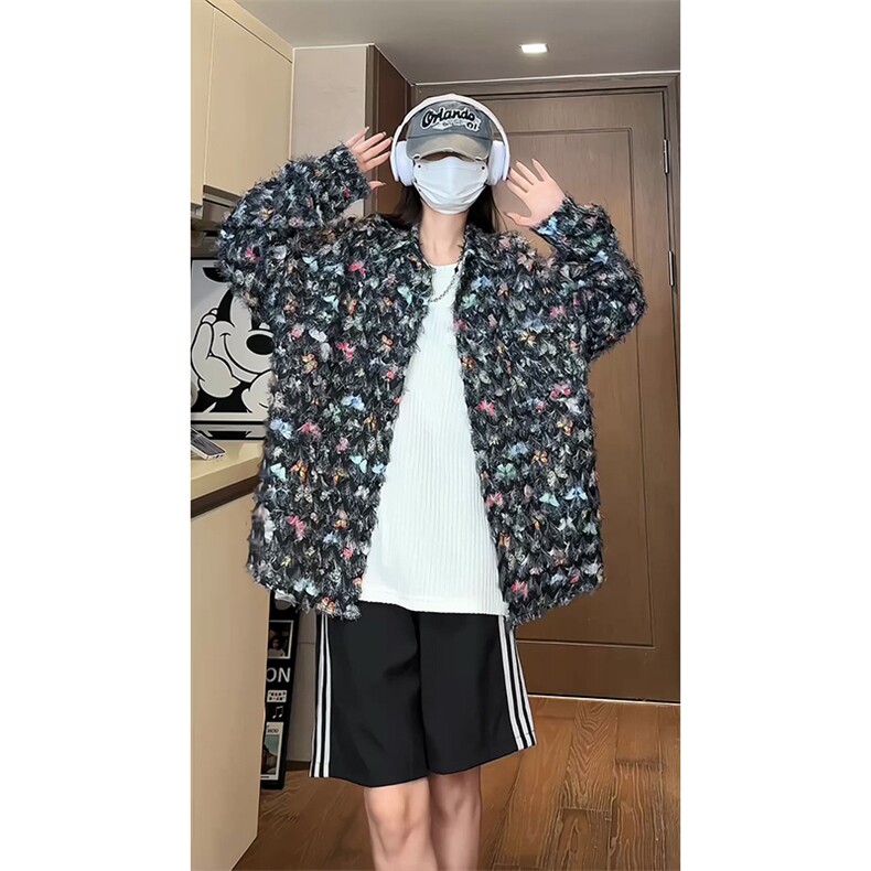 现货CS10051-特批40无差控78新款长袖重工艺流苏蝴蝶情侣花衬衫,男装衬衫,电商A059
