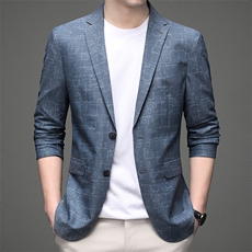 新款2022西服男士春秋季薄款便西上衣休闲小西装中年潮流外套，男装西服，电商B212（原钱塘6029）