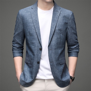 新款2022西服男士春秋季薄款便西上衣休闲小西装中年潮流外套图片