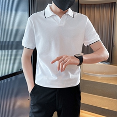 主推款V领简约品质翻领短袖T恤Polo衫T0272-特P45控78，男装T恤，电商D342