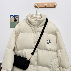 A334-M05-88简约字母印花男女冬季宽松情侣加厚立领棉衣控98，男装棉衣，电商B339(原A334）