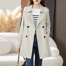 2026年春秋新款风衣女中长款小个子韩版修身收腰显瘦气质百搭外套，女装风衣，姿衣坊