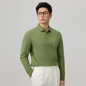 长期款品质长袖翻领多色纯色Polo衫35008-特P48图片