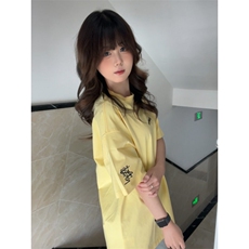 H0958-P35推荐#原版全刺绣包边拉肩休闲宽松短袖T恤，女装T恤，星座617A-2