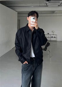 1005-1-FW035-P88控138 秋季韩版复古皮夹克图片