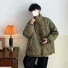 冬季菱格棉服男女2024新款棒球服休闲宽松情侣外套棉袄MZ003-P82，男装棉衣，星座412-3