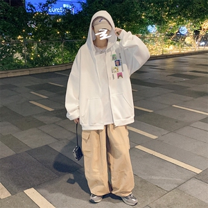 ！秋冬季开衫男士连帽卫衣男港风ins韩版潮流上衣男KS268-P45图片