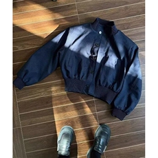 复古短款垫肩外套男春秋设计cleanfit休闲立领飞行夹克JB969，男装夹克，星座1116A（原606A-3）