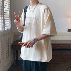 短袖t恤男士夏季新款ins潮牌字母宽松学生半袖体恤衫T02318-P38，男装T恤，星座308B-2