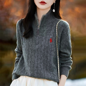 针织开衫女秋冬坑条加厚外套小个子羊毛衫图片