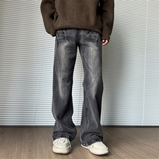 秋季新款美式复古宽松直筒裤休闲水洗牛仔裤男潮3711P59，男装牛仔裤，电商B381-2