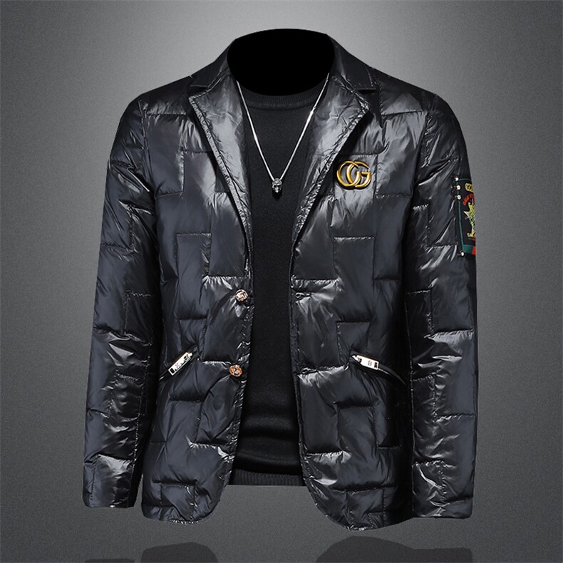 Y99182902022高端冬季90%白鸭绒西装羽绒服镂空图片