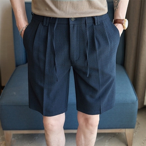 997712-P58 高品质带肌理感面料夏季五分中裤带松紧腰29-38码图片