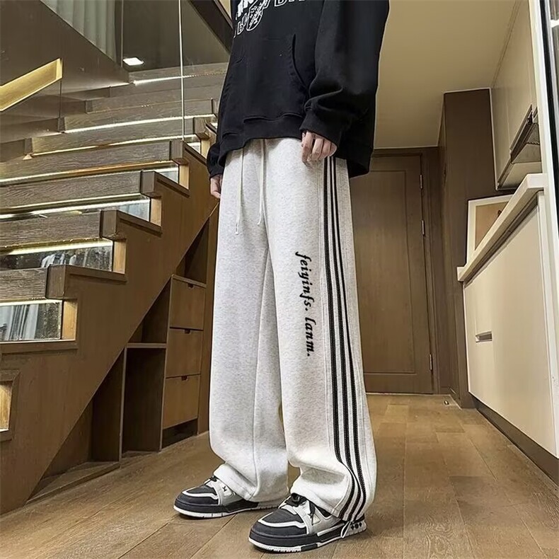 1506/R29910/P35美式条纹卫裤男款秋季运动裤子男生潮流休闲图片