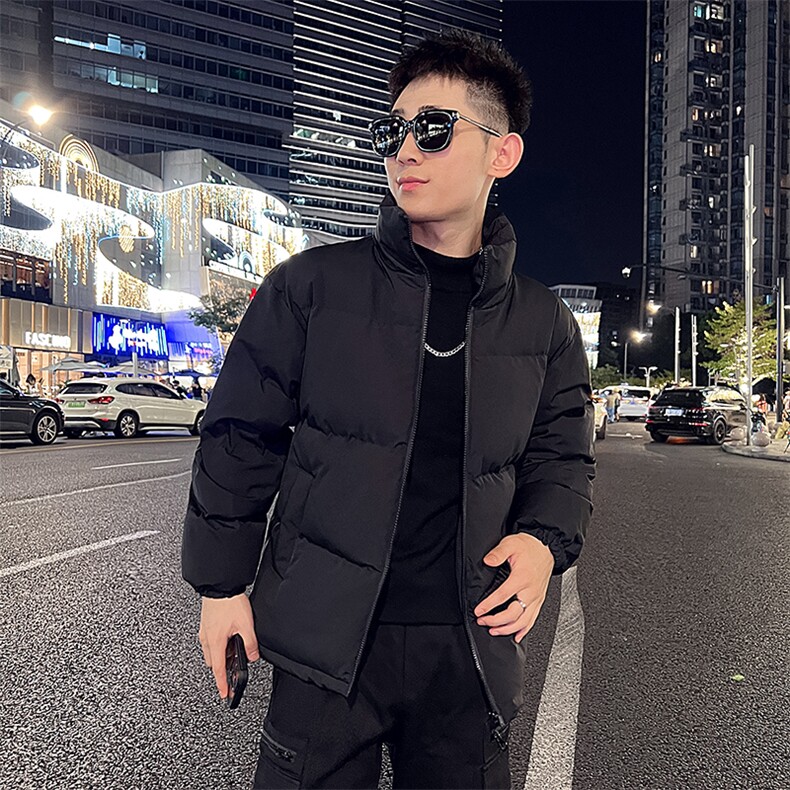 冬季纯色立领棉衣男加厚棉服潮流棉袄子A266-P03-P35特批黑色P35，男装棉衣，电商A266