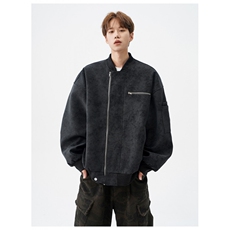 W10245-P73网图现货pu皮夹克美式复古立领棒球服高级感痞帅外套，男装夹克，星座1608